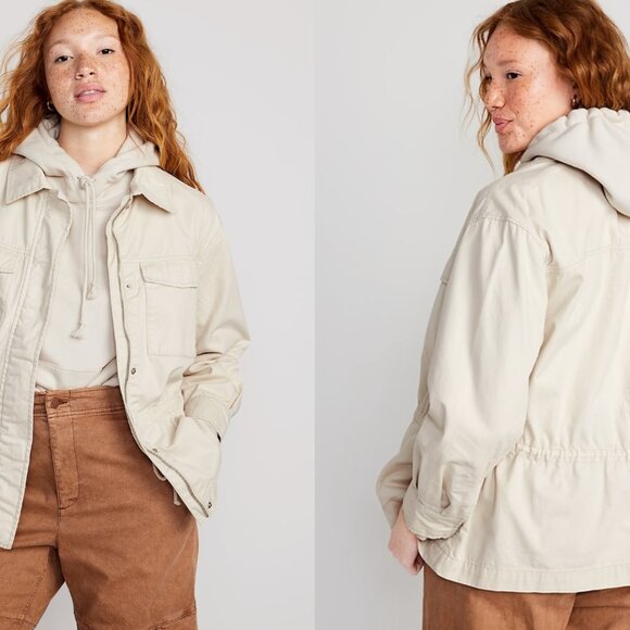OLD NAVY cinched waist scout utility jacket in cozy cashmere (L) - Picture 1 of 15